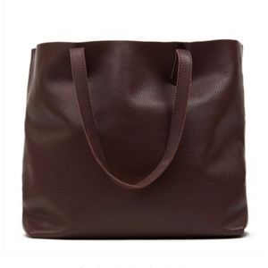 Cuyana Classic Leather Tote Dark Burgundy